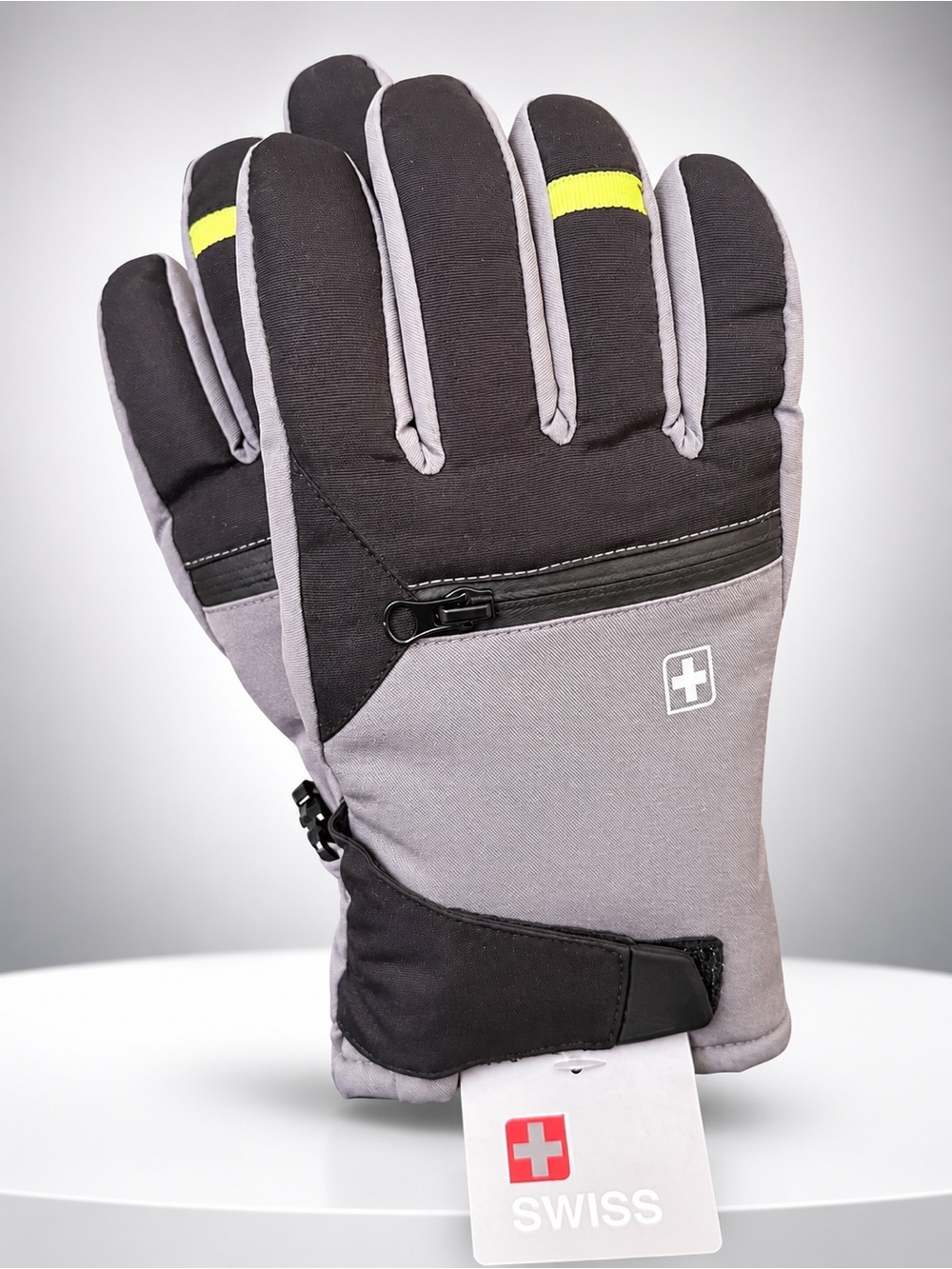 Gray & Black Insulated Winter Gloves